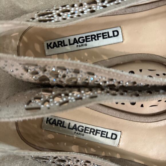 KARL LAGERFELD 😎 Paris: “The Nina” - Diamond Studded Slip-On Flats (Size 7) - Picture 4 of 15